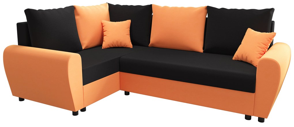 Sarok ülőgarnitúra Fleur Plus (narancssárga + fekete) (B). 1057099