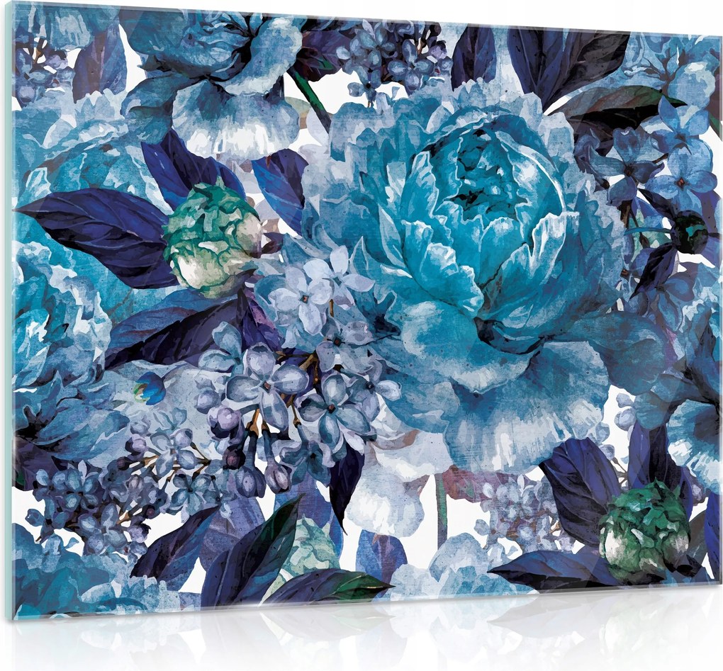 Üvegfestmény Üveg Virágok a konyhába 80x60