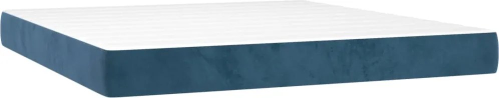 vidaXL sötétkék bársony zsebrugós ágymatrac közepes keménységű 160x200x20 cm