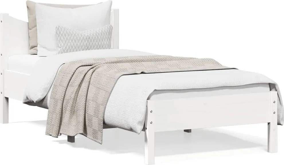 vidaXL fehér tömör fenyőfa ágy matrac nélkül 75 x 190 cm