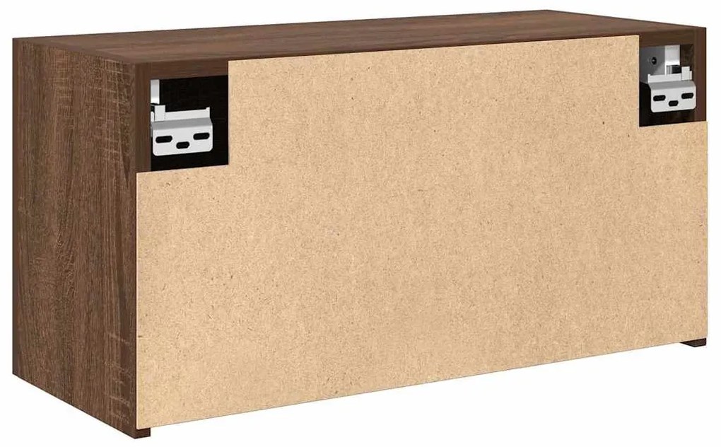 barna tölgyszínű szerelt fa fali fürdőszobaszekrény 60x25x30 cm