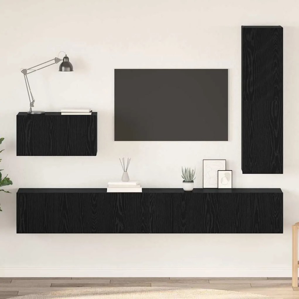 TV szekrény garnitúra 4 pcs Musta tammi 200 x 30 x 30 cm