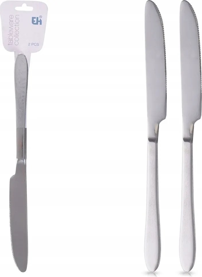 2x Asztali Kések nagy acél kés készlet evőeszközök