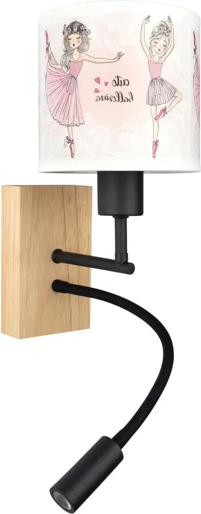 BRILAGI- LED Flex. lámpa BOBO WOOD 1xE27/25W/230V + LED/3W tölgy/fek./feh./rózs./csom.