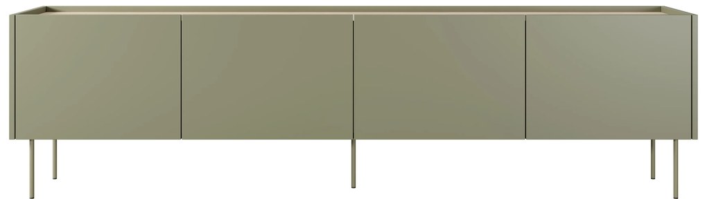 Desin 220 4D1SZ négyajtós TV-szekrény polccal - olívazöld / nagano-tölgy