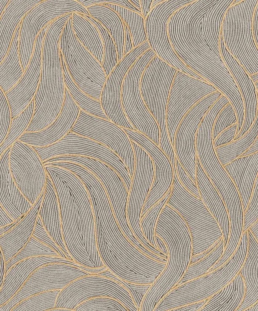 Decoprint Terra Nova Refined Organic arany-taupe hullámos texturált vlies tapéta – TN29072