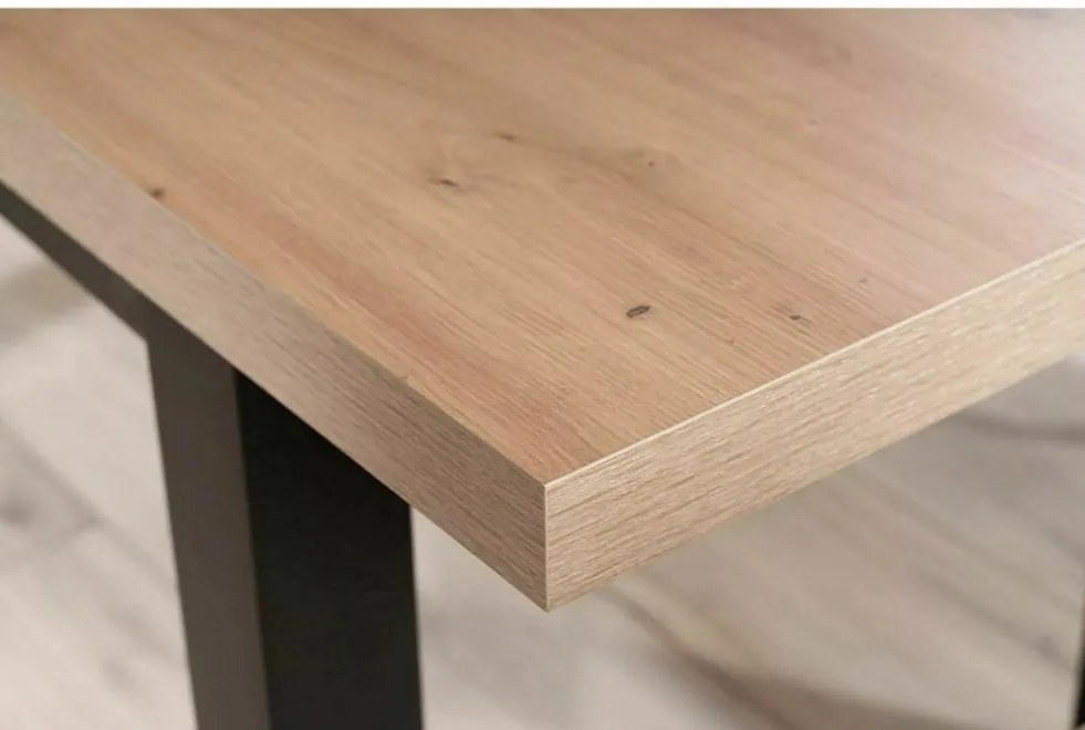 Presto bővíthető étkezőasztal tölgy/fekete 140-218cm