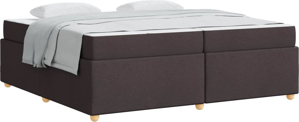 vidaXL Ágykeret matracmal Sötét Barna 200 x 200 cm szövet