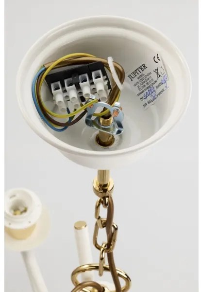 Jupiter 2085 - SAMBA láncos csillár 3xE27/15W/230V fehér/arany