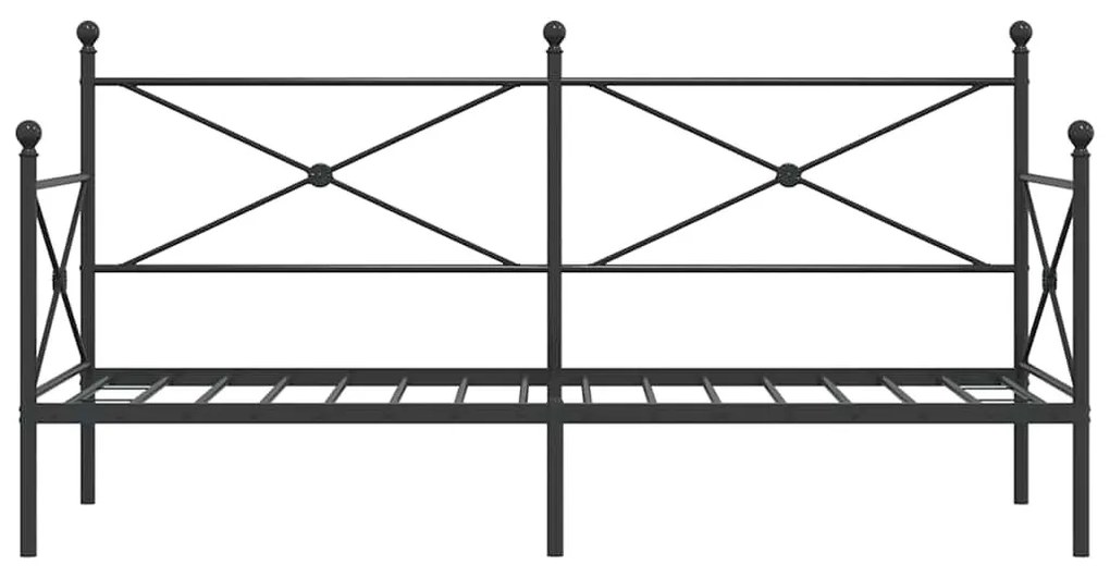 kanapéágy matrac nélkül fekete 80x200 cm acél