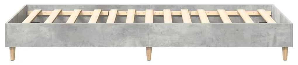 betonszürke szerelt fa ágykeret matrac nélkül 75 x 190 cm