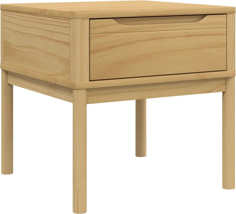 vidaXL FLORO viaszbarna tömör fenyőfa lámpaasztal 55 x 55 x 54 cm