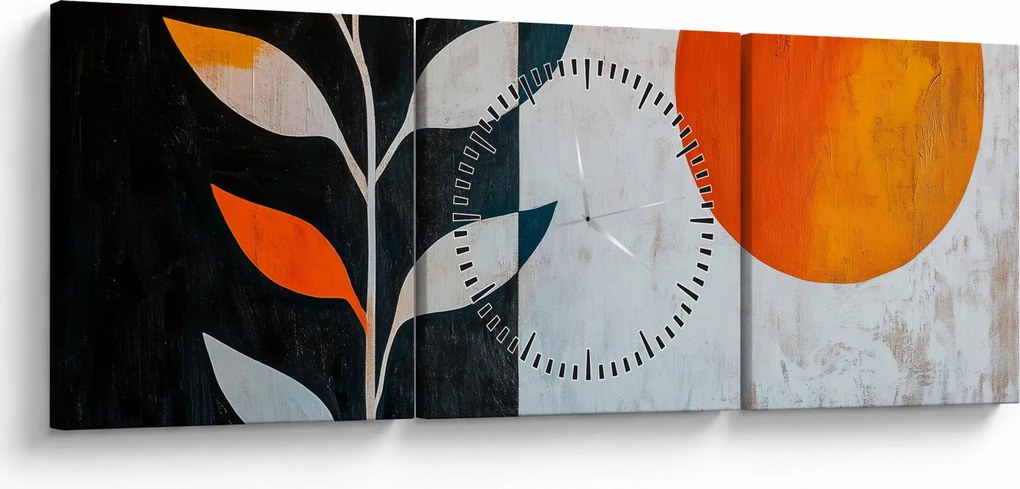 Kép - Növény és nap absztrakciója (órával) (90x30 cm)
