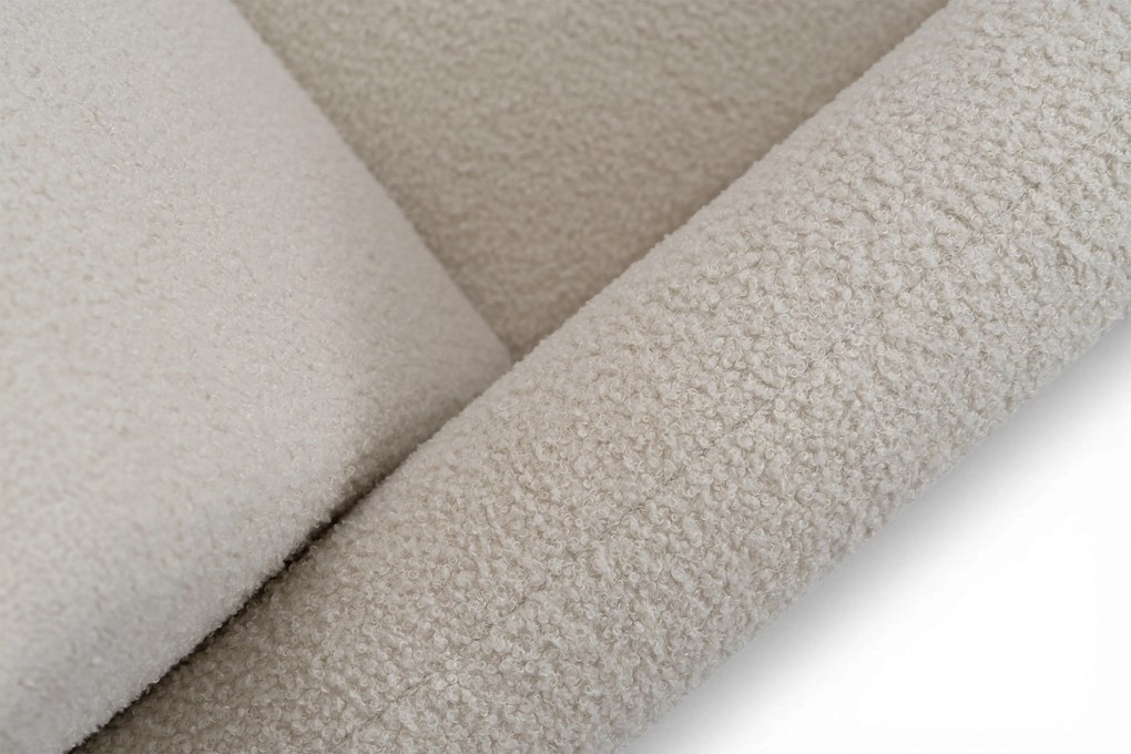 Nubi ágyazható kanapé 3 személyes 140 cm, ágyneműtartós - világos bézs boucle Quelle 03