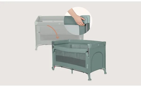 Lionelo - ELLEN 3 az 1-ben utazóágy, zsályazöld