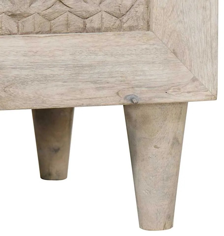 Széf 2 pcs Fehér 60 x 33 x 75 cm tömör mangófa
