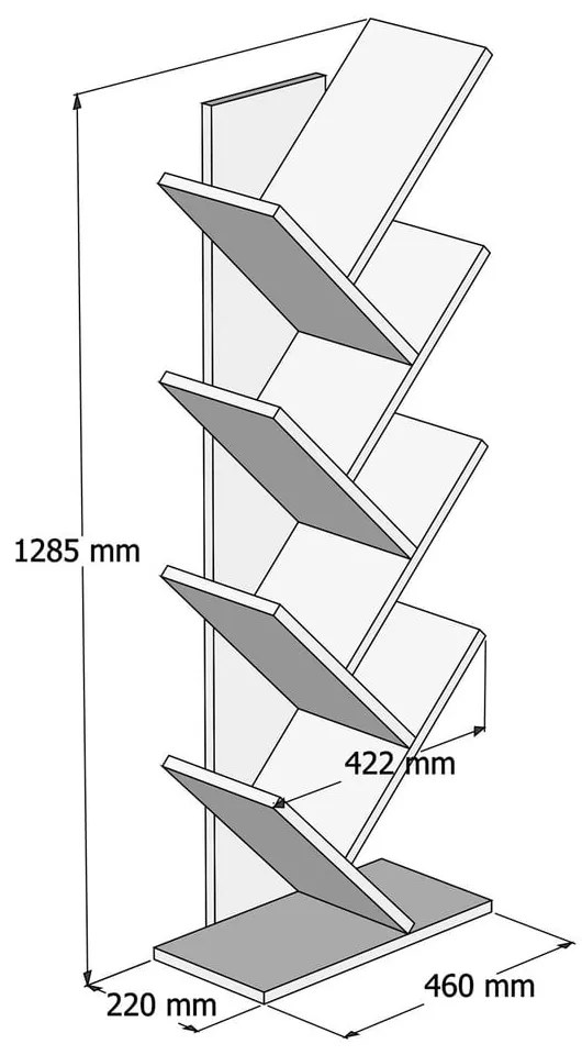 Fehér polcos állvány 46x128,5 cm Hitit – Kalune Design