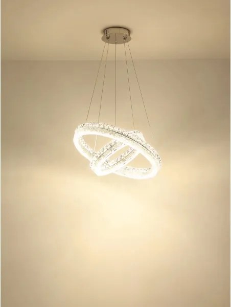 Globo 67387-60 - LED, fényerőszabályozható kábeles függeszték LAUREL LED/60W/230V átlátszó+ távirányító