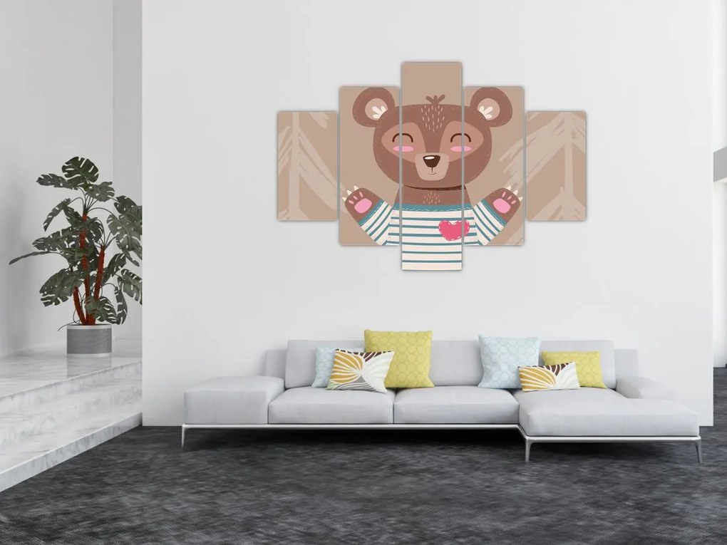 Kép - Mackó csíkos pólóban (150x105 cm)