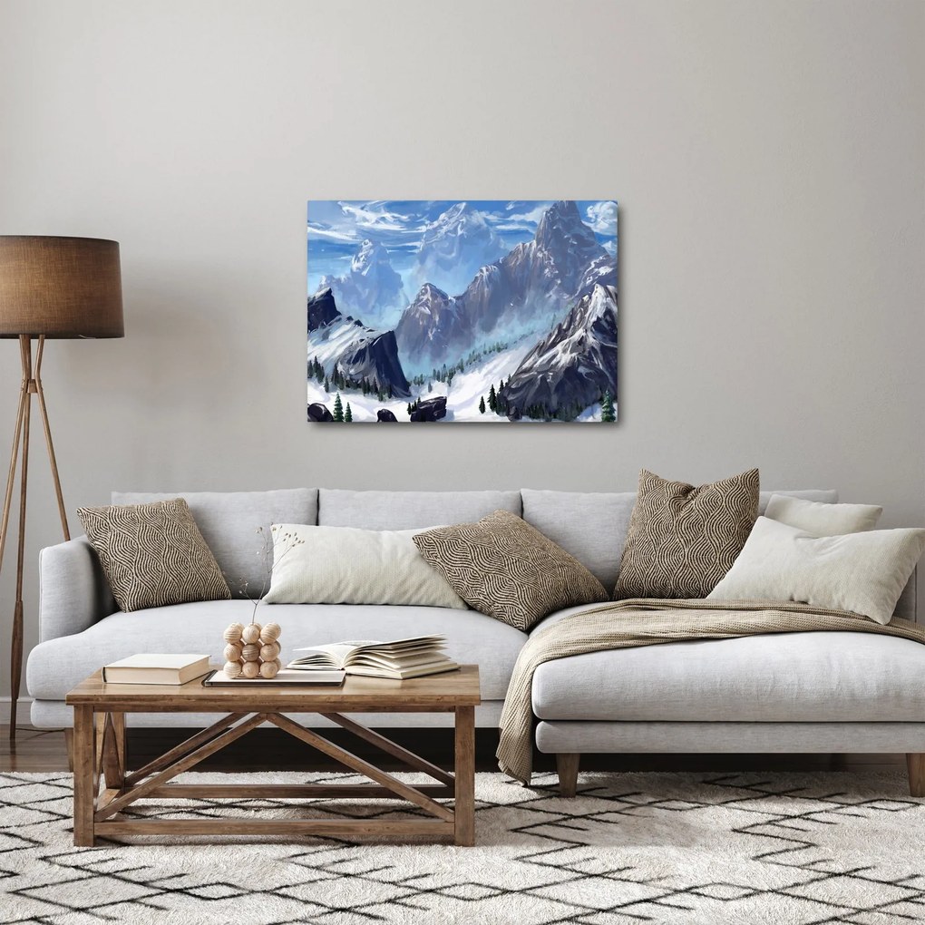 Kép - Festett hegyek (70x50 cm)