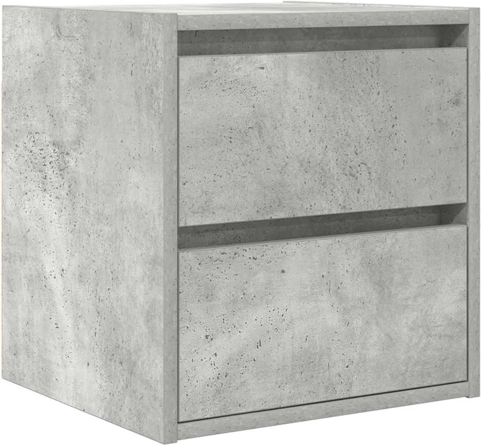 vidaXL betonszürke falra szerelhető éjjeliszekrény 38x34x40 cm