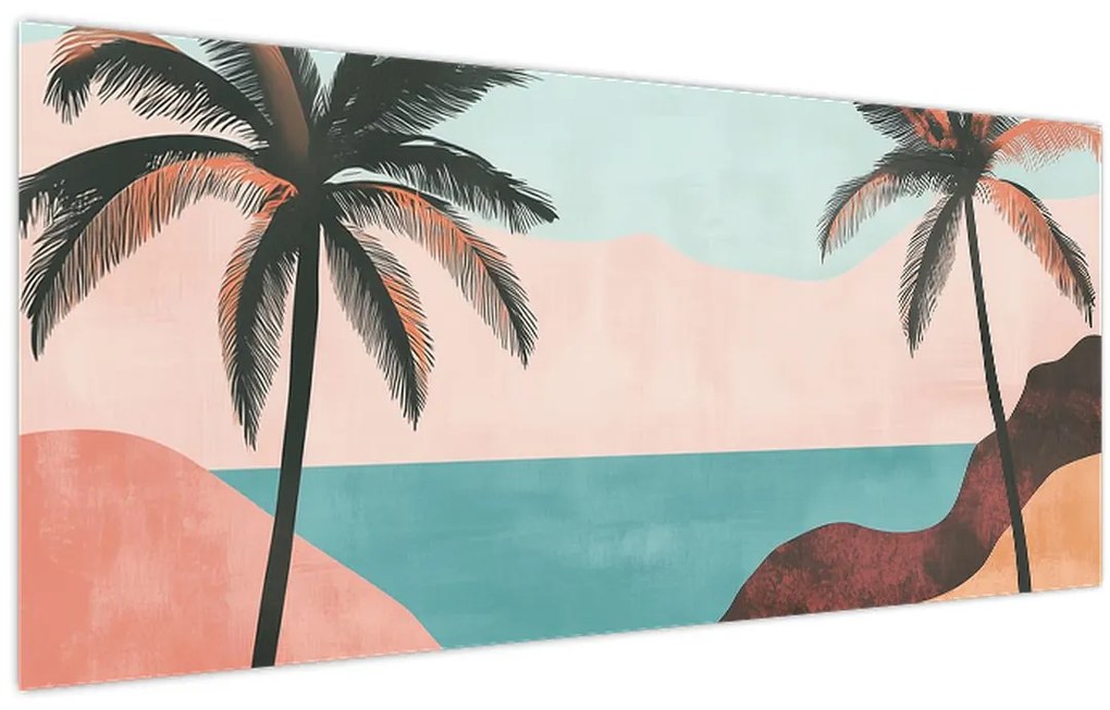 Kép - Pálmafák a tengernél (120x50 cm)