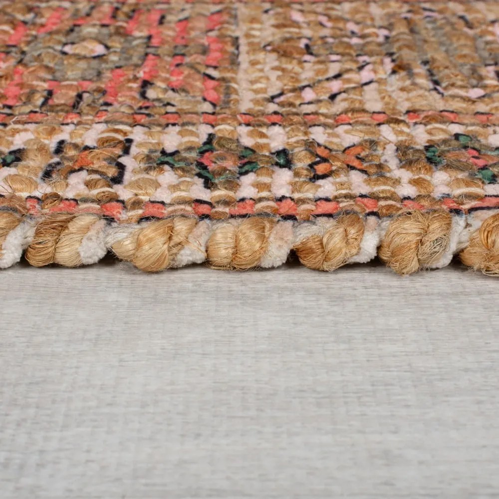 Rózsaszín-terrakotta színű kézi szövésű jutakeverék szőnyeg 160x230 cm Lana Jute – Flair Rugs