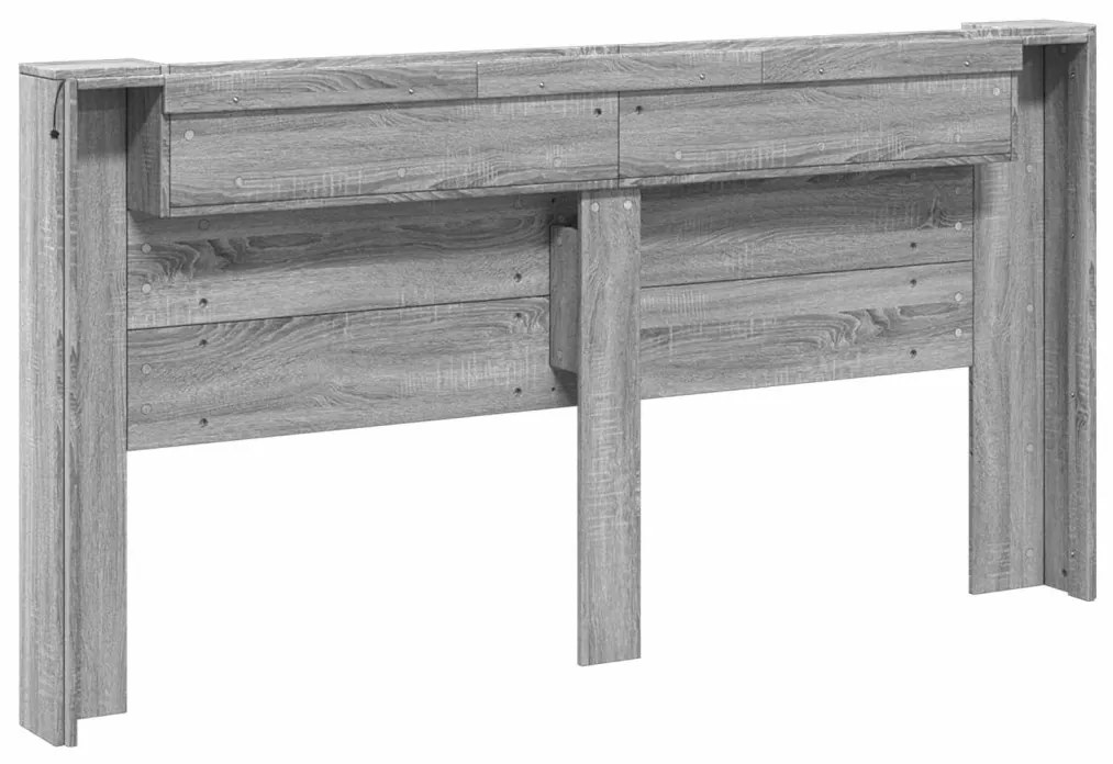 Fejtámla polcokkal Szürke Sonoma 200 x 16,5 x 103,5 cm Faanyag