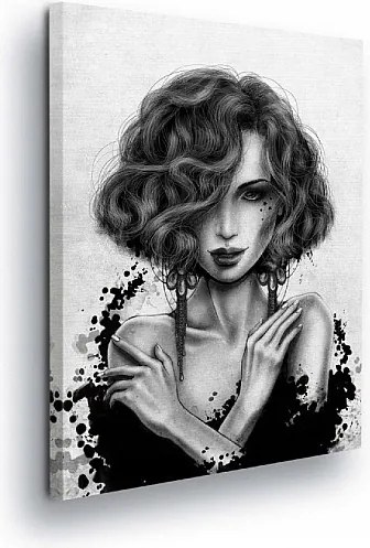 Vászonkép 40x60 Női portré grafika kifejezés titokzatosság érzelmek stílus