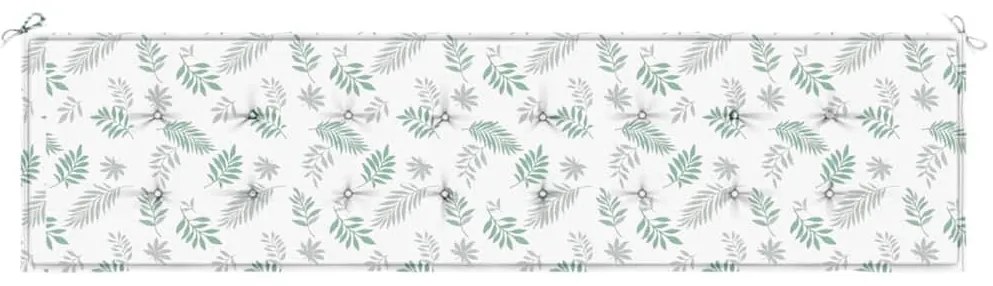 levélmintás szövet kerti padpárna 200x50x4 cm