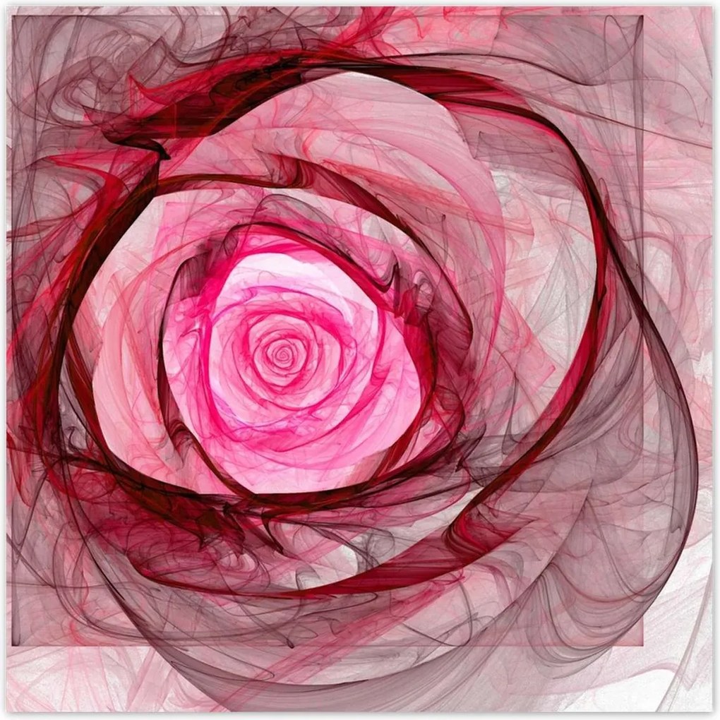 Poszterek 30x30 Rózsaszín fraktál rózsa