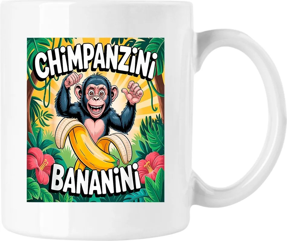 Bögre Chimpanzi Bananini majom 3 Fehér 330ml