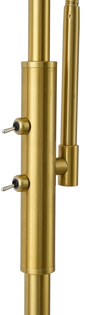 Design állólámpa sárgaréz borostyánszínű üveggel, 2 égős - Brianna