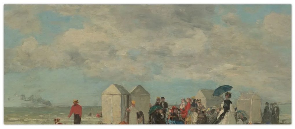 Kép - Eugène Boudin, Beach Scene, reprodukciók (120x50 cm)