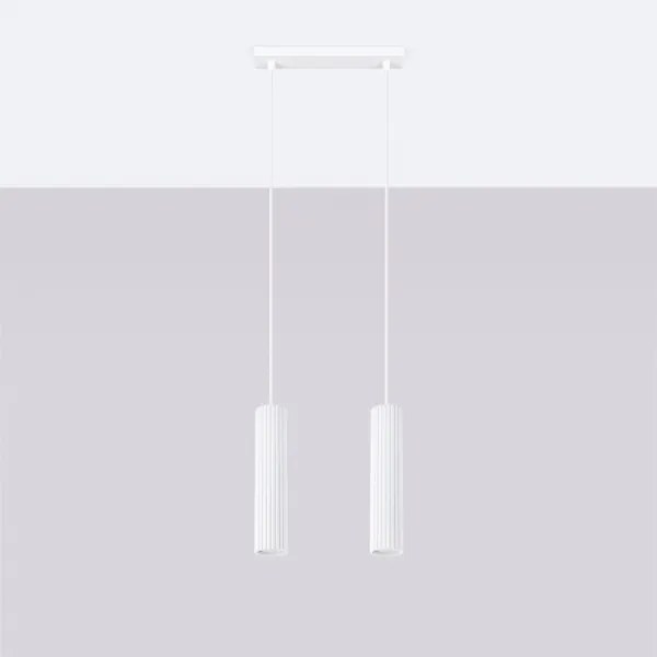 Sollux SL.1536 - Csillár zsinóron KARBON 2xGU10/10W/230V fehér