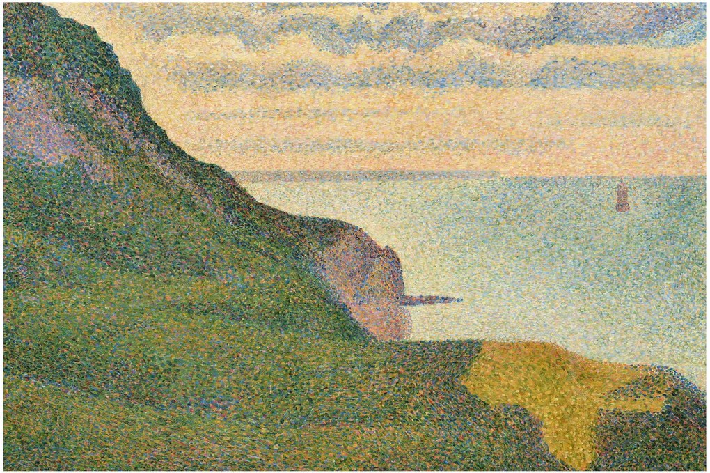 Kép - Georges Seurat, Seascape at Port-en-Bessin, Normandy, reprodukciók (90x60 cm)