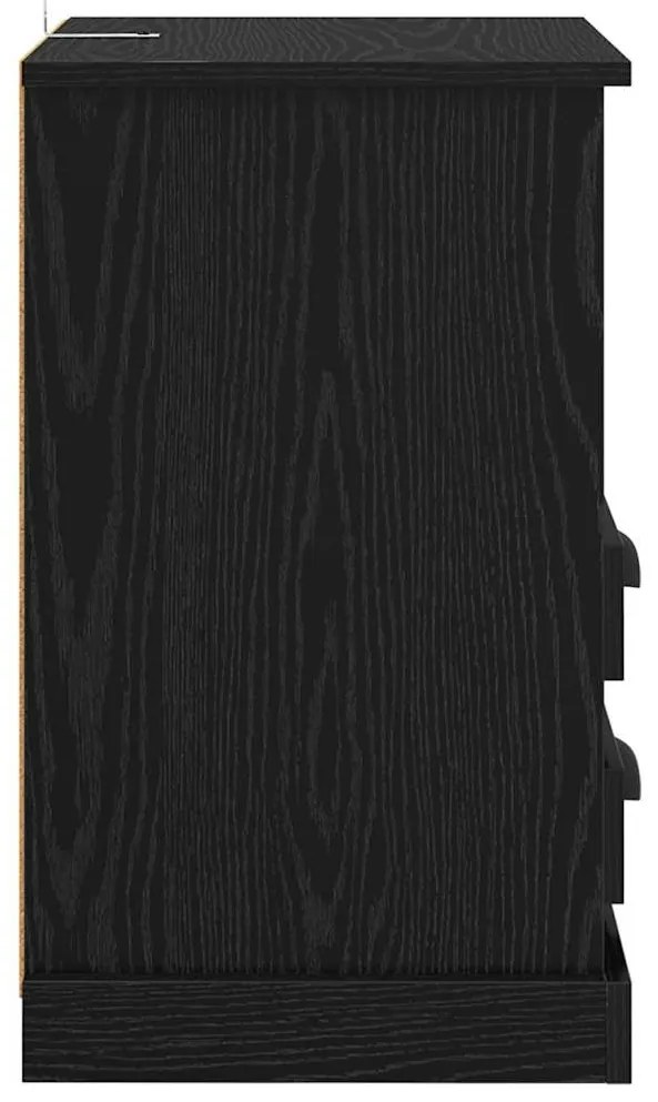 Éjjeliszekrény 2 pcs Musta tammi 43 x 36 x 60 cm Faanyag