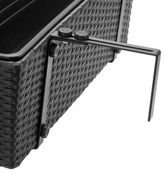 Casaria® polyrattan virágtartó fekete 2 darabos