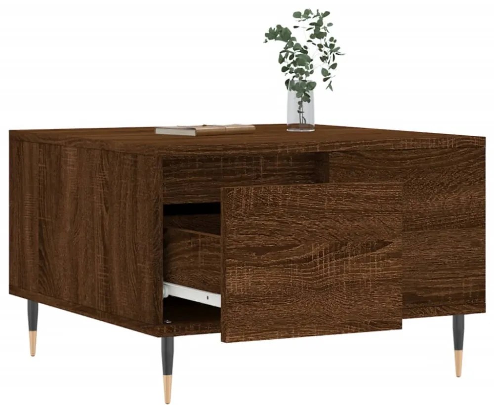 vidaXL barna tölgyszínű szerelt fa dohányzóasztal 55x55x36,5 cm