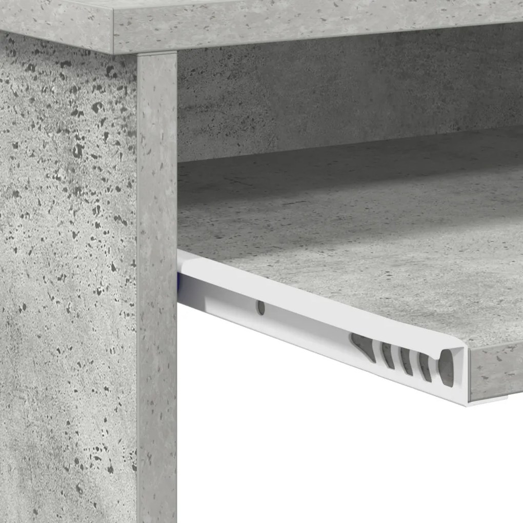 Tárolós Asztal Beton Szürke 120.5x44x88.5 cm Mérnöki Fa