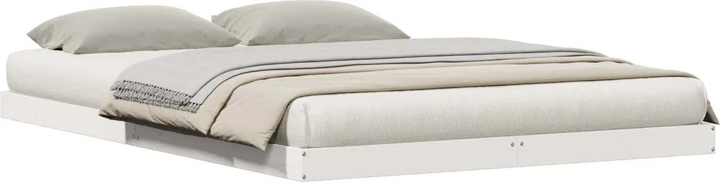 vidaXL Földi ágykeret Fehér 213.5 x 104 x 9 cm Tömör fenyőfa