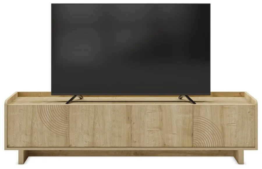 Natúr színű TV-állvány tölgyfa dekorral 180x45x40 cm Daira – Marckeric