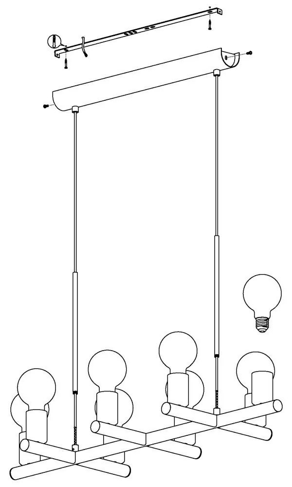 Eglo Adri 1 97449 függeszték, 8x60W E27