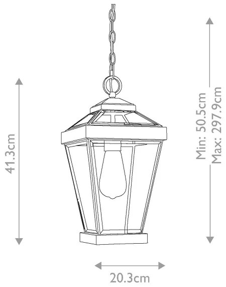 Quoizel QZ-RAVINE8-M - Kültéri csillár láncon RAVINE 1xE27/60W/230V IP23 barna