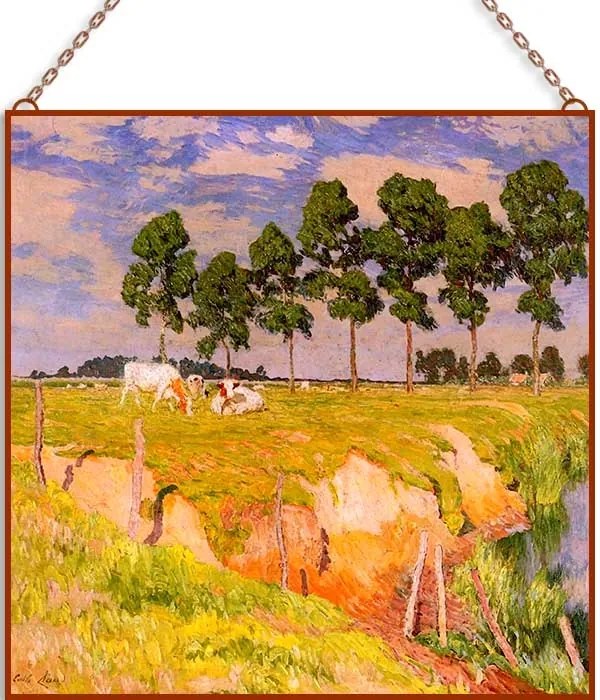Emile Claus-Luminist üvegkép, falikép