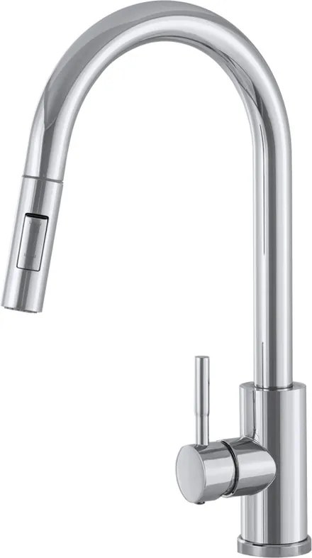 Gamma Taru II. Mosogató Csaptelep - Kihúzható, Zuhanyfejes, Króm