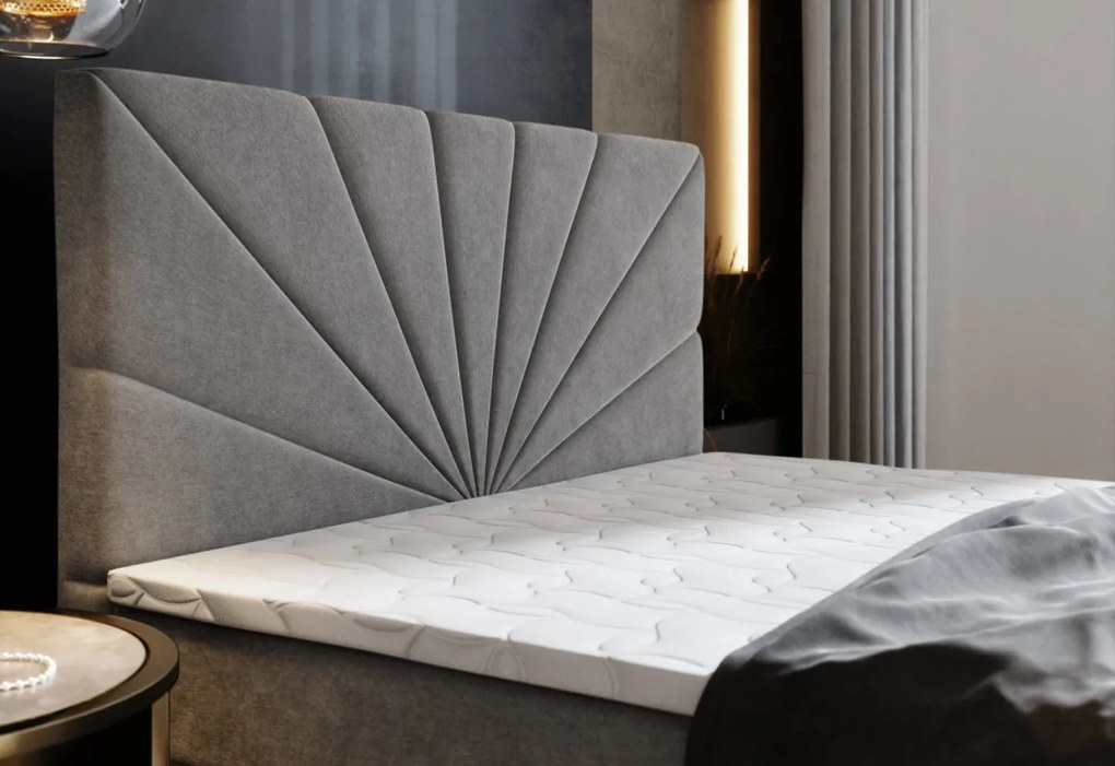 MERI kárpitozott boxspring ágy, 140x200,  cosmic 100