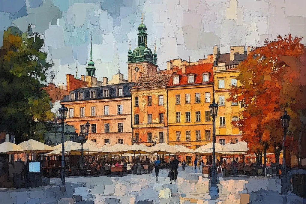Vászonkép Canvas Város Varsó Óváros Tér Bérházak 60x40
