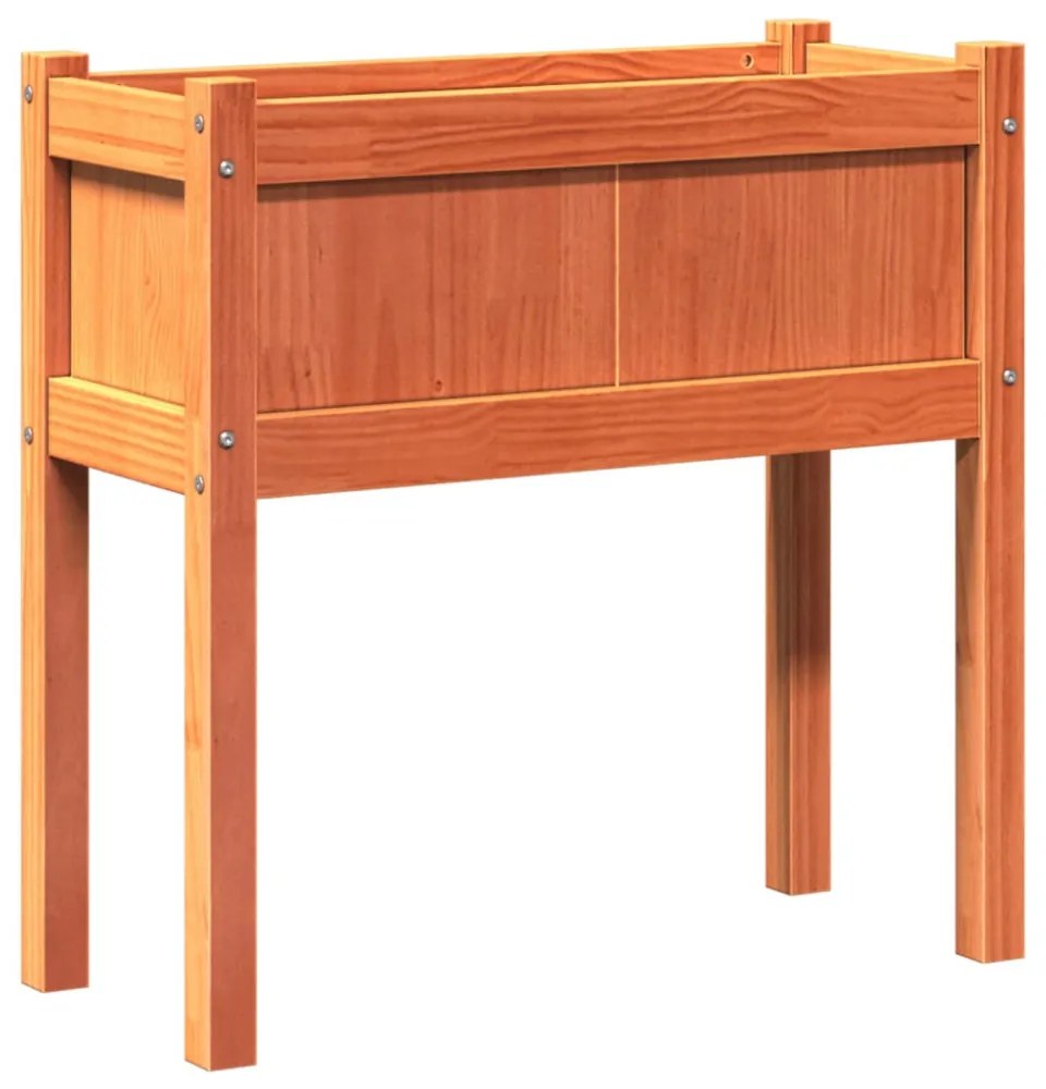 viaszbarna tömör fenyőfa kerti virágláda 70 x 31 x 70 cm