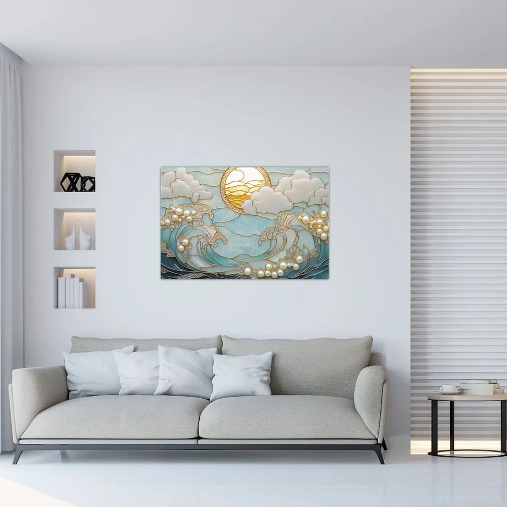 Kép - 3D gyöngyök az óceánban (90x60 cm)